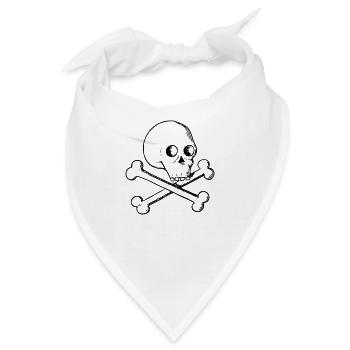Schädel und Knochen - Bandana - Weiß - Vorne