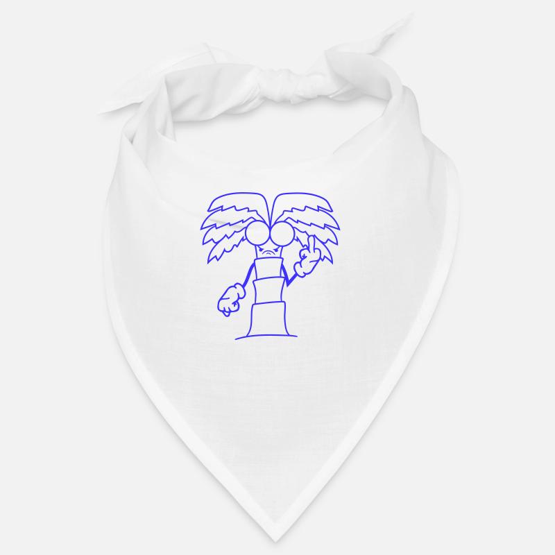 Funny Evil Palm Tree Showing Angry Middle Finger Comic Bandana