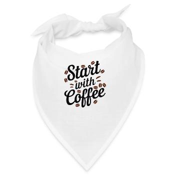 Beginnen Sie mit einem Kaffee - Bandana - Weiß - Vorne