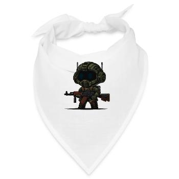 kleiner süsser russischer futuristischer soldat - Bandana - Weiß - Vorne