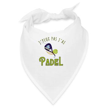 Ich kann kein Padel haben - Padel Geschenkidee - Bandana - Weiß - Vorne