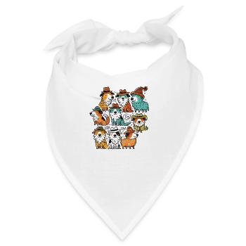 Hütehunde mit Stil und Hut - Bandana - Weiß - Vorne