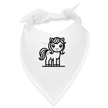 Süßes Pony Pferd Pferdchen - Bandana - Weiß - Vorne