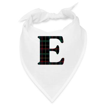 Monogramm und schottischer Tartan - Bandana - Weiß - Vorne