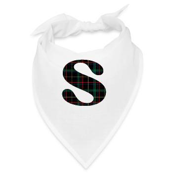 Schottisches Schottenkaro des Monogramms - Bandana - Weiß - Vorne