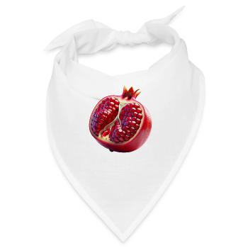 Granatapfel – Saftige Eleganz - Bandana - Weiß - Vorne