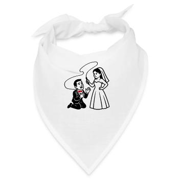 Ehepaar Hochzeit Peitsche - Bandana - Weiß - Vorne