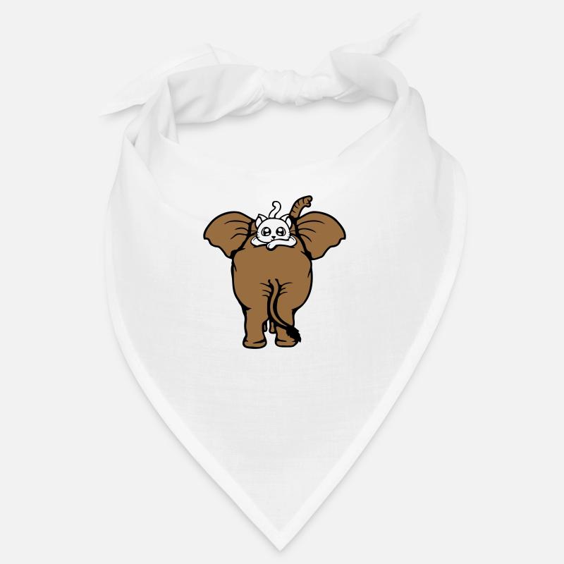 Chat Éléphant Équipe de marche Couché 2 Amis Mignon Bandana