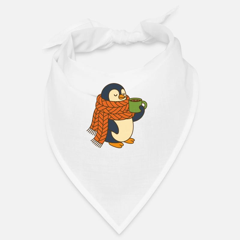 Pingouin douillet avec écharpe de cacao et de vacances Bandana
