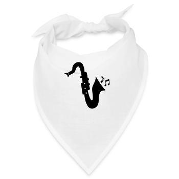 saxofon - Bandana - Weiß - Vorne