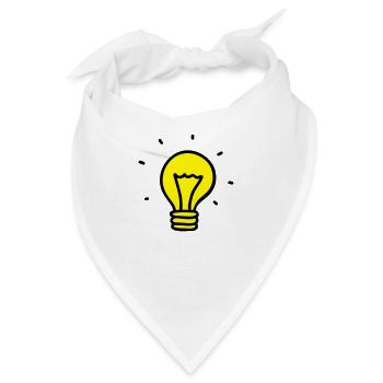 Glühbirne - Idee - Bandana - Weiß - Vorne