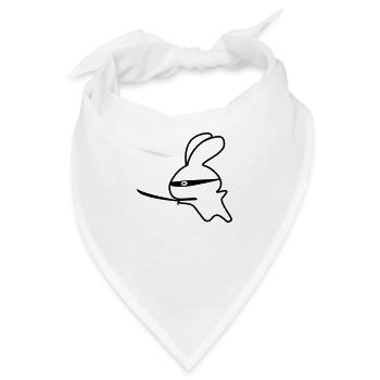 Kamikhase Kamikaze Ninja Hase Häschen Bunny - Bandana - Weiß - Vorne