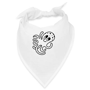 Krake - Line - Bandana - Weiß - Vorne