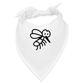 Mücke - Insekt - Line - Bandana - Weiß - Vorne