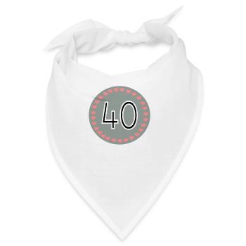 40. Geburtstag - Bandana - Weiß - Vorne