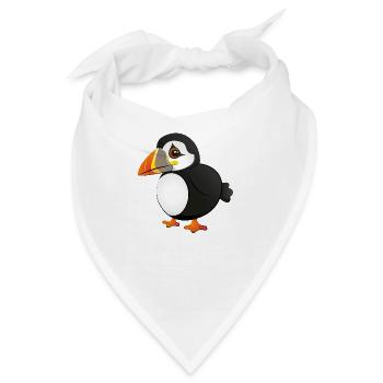 Papageitaucher - Puffin - Bandana - Weiß - Vorne