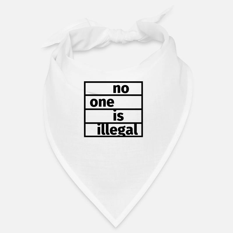 No One is Illegal - Bandana - blanc