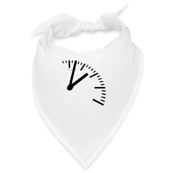 Zeit, Uhr - Bandana - Weiß - Vorne