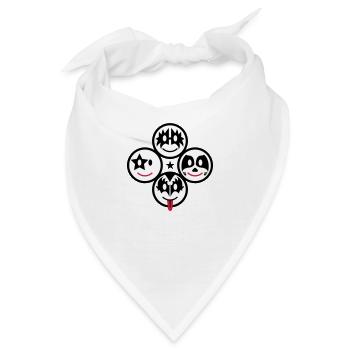 Smiley Kiss Icons (quadratisch) 3c - Bandana - Weiß - Vorne