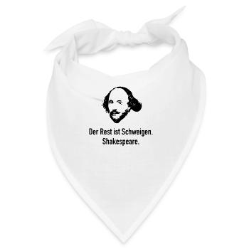 Shakespeare: Der Rest ist Schweigen. - Bandana - Weiß - Vorne