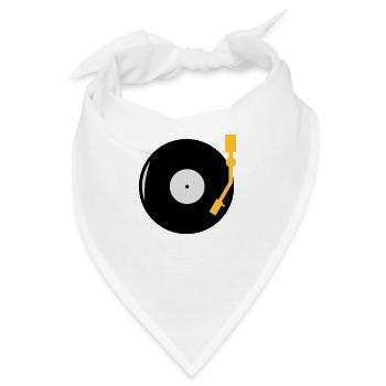 Schallplatte - DJ - Turntable - Bandana - Weiß - Vorne