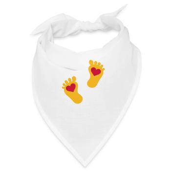 Baby Füße - Bandana - Weiß - Vorne