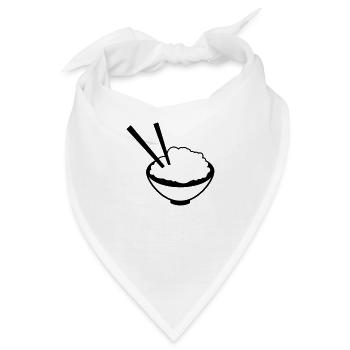 China Reisgericht mit Stäbchen - Bandana - Weiß - Vorne