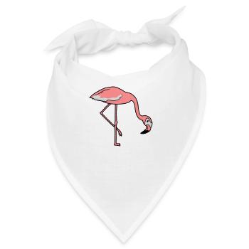 essen trinken beugen unten flamingo clipart comic - Bandana - Weiß - Vorne