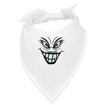 psychopath verrueckt clown joker grinsen mund fres - Bandana - Weiß - Vorne