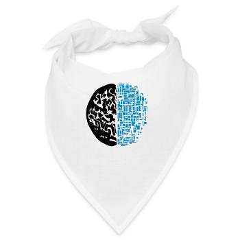 design schwarz digital android synthetisch roboter - Bandana - Weiß - Vorne