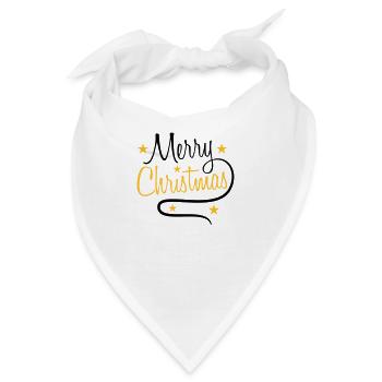 text design logo tanne sterne frohe christmas weih - Bandana - Weiß - Vorne