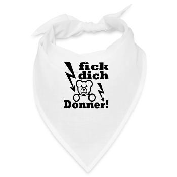 fick dich donner - Bandana - Weiß - Vorne
