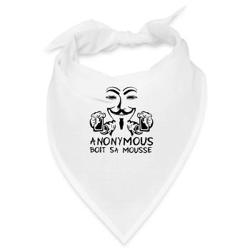 anonym Schaum Alkohol trinken Bier humou - Bandana - Weiß - Vorne