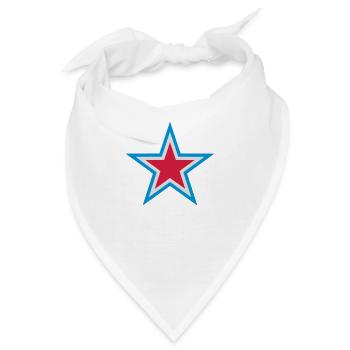 Blue Star Rot Weiß - Bandana - Weiß - Vorne