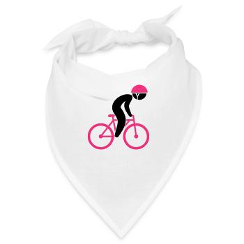 Ein Rennradfahrer auf seinem Rennrad - Bandana - Weiß - Vorne