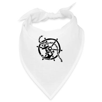 Anker Seemann Anchor Sailor Tattoo Oldschool SOS - Bandana - Weiß - Vorne