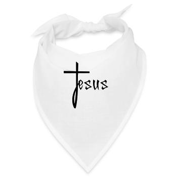 jesus kreuz christus christ katholisch evangelisch - Bandana - Weiß - Vorne