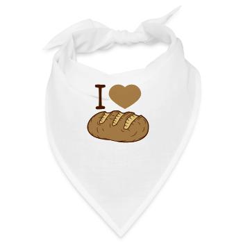 symbol liebe i love herz laib brot scheibe hunger - Bandana - Weiß - Vorne