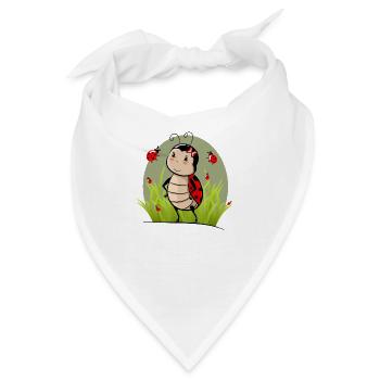 Marienkäfer im Gras - Bandana - Weiß - Vorne