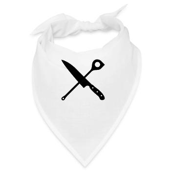 Messer & Kochlöffel - Bandana - Weiß - Vorne