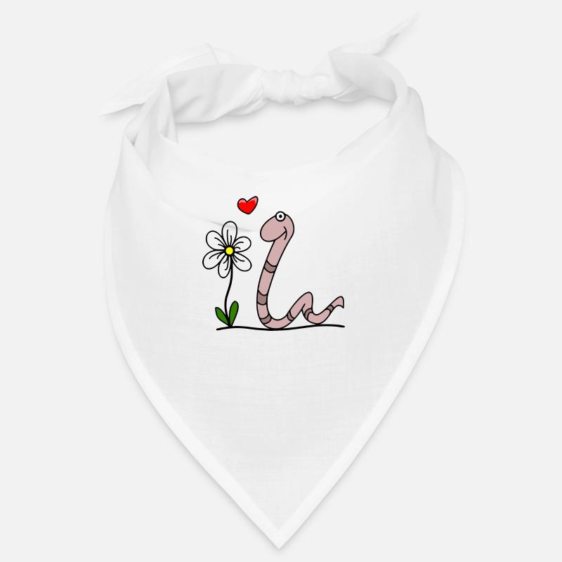 Ver avec fleur - Bandana - blanc