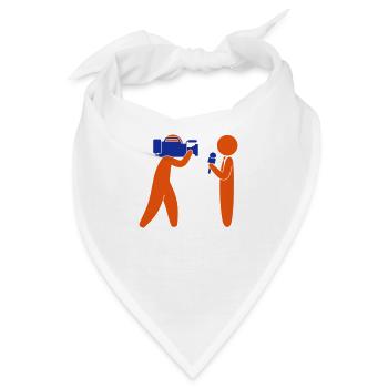 Reporter spricht vor Kamera - Bandana - Weiß - Vorne