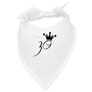 Krone König Königin 30 Prinzessin - Bandana - Weiß - Vorne