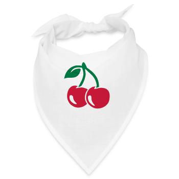 Kirsche - Bandana - Weiß - Vorne