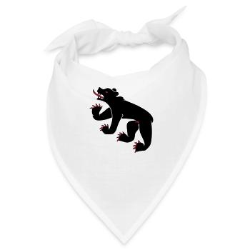 Zeichnung einer Bär ensymbolflagge Bern Schweiz - Bandana - Weiß - Vorne