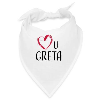 love u greta - Bandana - Weiß - Vorne