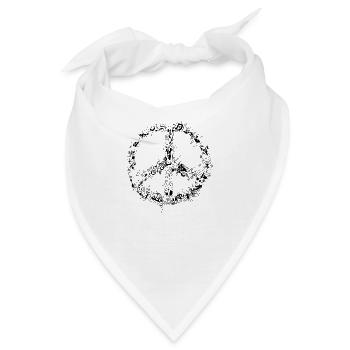 Friedenszeichen - Bandana - Weiß - Vorne