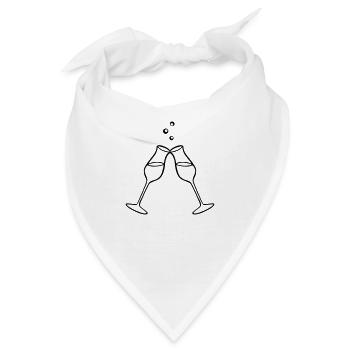 Glas, Sekt 1farbig - Bandana - Weiß - Vorne