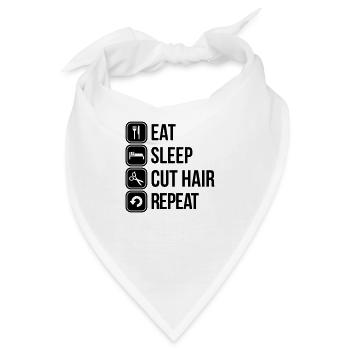 Friseur - Bandana - Weiß - Vorne