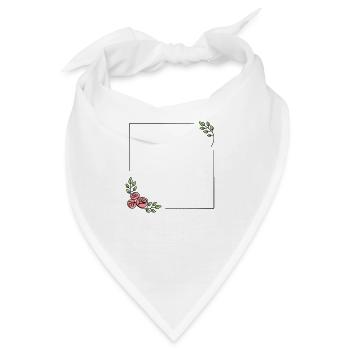 Blumen Rahmen Vintage Selber gestalten - Bandana - Weiß - Vorne